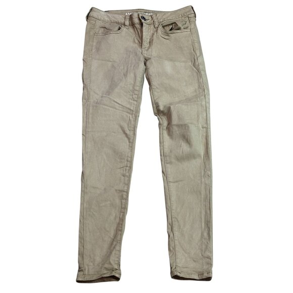 American Eagle Outfitters Womens Super Stretch Jegging Pants Size 2 Regular Beig - Picture 1 of 9